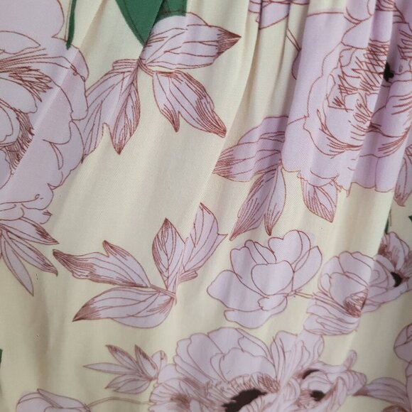 Lost + Wander s/s lilac/green floral faux-wrap dress size S - Picture 5 of 11